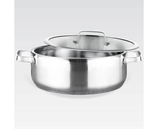 Каструля Shallow 22 см, 2,5 л (дно 4 мм Al impact) Maestro (MR3514-22), Тип: каструля, Об'єм: 2,5 л, Колір: срібний, зображення 2