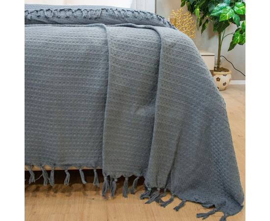 Простынь-покрывало жаккардовое Pike 245х270 Antrasit Zeron (19817), Цвет: антрацитовый, Размер: 245x270, изображение 2