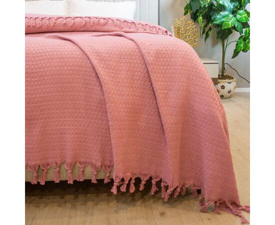 Простынь-покрывало жаккардовое Pike 245х270 Gul Kurusu Zeron (19819), Цвет: розовый, Размер: 245x270, изображение 2