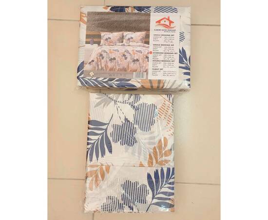 Постільна білизна Бязь 200x220 Lorine (19111), Розмір: двоспальний євро 200х220, Основний колір: синій, зображення 3