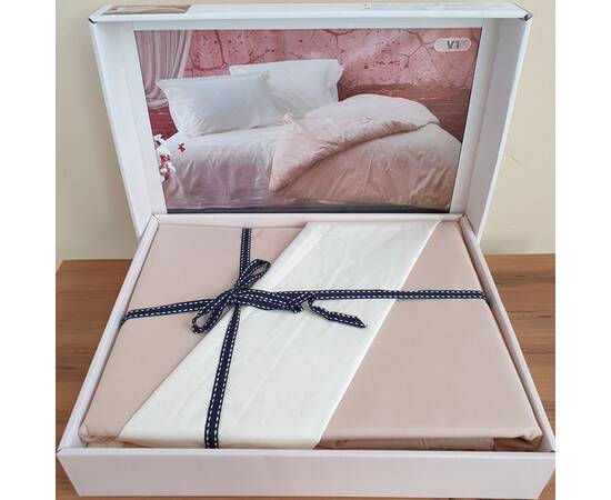 Постельное белье ранфорс Deluxe 200х220 Pure Series V1 Zeron (19844), Размер: двуспальный евро 200х220, Основной цвет: бежевый, изображение 2