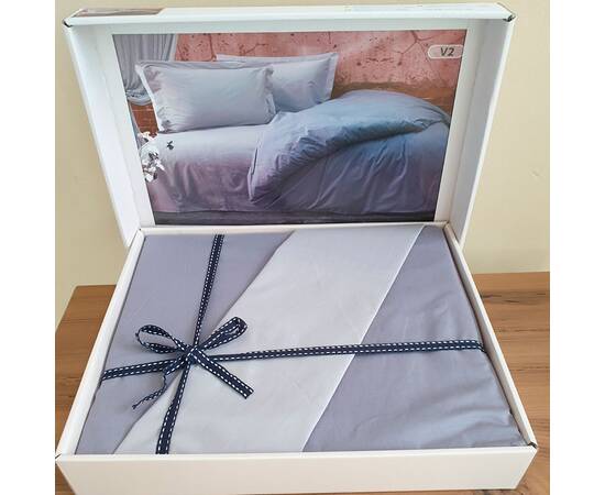 Постільна білизна ранфорс Deluxe 200х220 Pure Series V2 Zeron (19845), Розмір: двоспальний євро 200х220, Основний колір: сірий, зображення 2