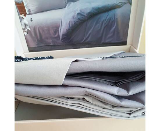 Постільна білизна ранфорс Deluxe 200х220 Pure Series V2 Zeron (19845), Розмір: двоспальний євро 200х220, Основний колір: сірий, зображення 3