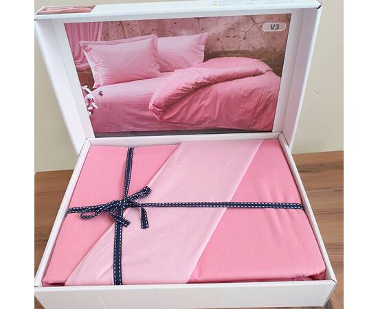 Постельное белье ранфорс Deluxe 200х220 Pure Series V3 Zeron (19848), Размер: двуспальный евро 200х220, Основной цвет: розовый, изображение 2