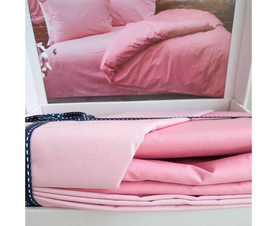 Постельное белье ранфорс Deluxe 200х220 Pure Series V3 Zeron (19848), Размер: двуспальный евро 200х220, Основной цвет: розовый, изображение 3