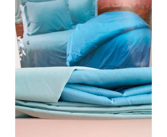 Постільна білизна ранфорс Deluxe 200х220 Pure Series V6 Zeron (19846), Розмір: двоспальний євро 200х220, Основний колір: бірюзовий, зображення 3