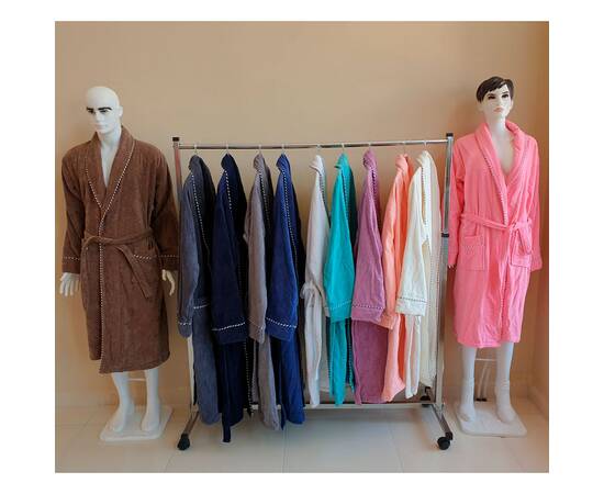 Халат чоловічий велюр/махра бавовна Kahverengi L Zeron (19877), Колір: коричневий, Розмір: L, зображення 4