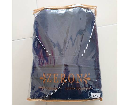 Халат чоловічий велюр/махра бавовна Koyu lacivert XL Zeron (19881), Колір: синій, Розмір: XL, зображення 2