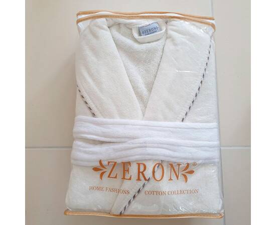 Халат женский велюр/махра хлопок Krem S Zeron (19901), Цвет: кремовый, Размер: S, изображение 2