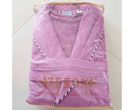 Халат жіночий велюр/махра бавовна Mor S Zeron (19899), Колір: фіолетовий, Розмір: S, зображення 2