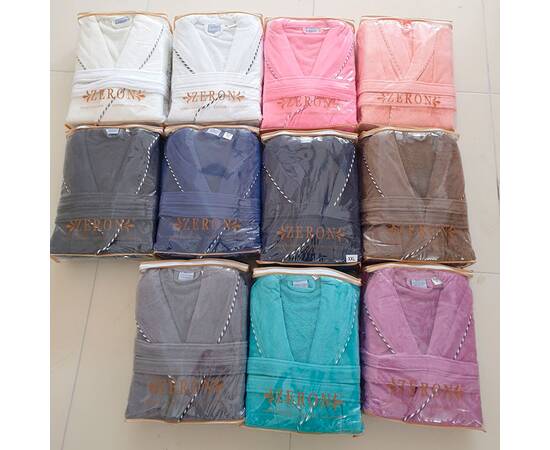 Халат женский велюр/махра хлопок Beyz S Zeron (19900), Цвет: белый, Размер: S, изображение 3