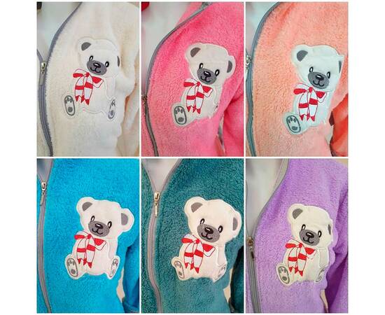 Халат махровий жіночий довгий з капюшоном на блискавці Welsoft персиковий M Zeron (19333), Колір: персиковий, Розмір: M, зображення 5