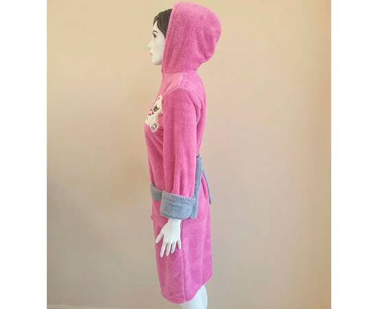 Халат махровий жіночий довгий з капюшоном на блискавці Welsoft бузковий M Zeron (19313), Колір: бузковий, Розмір: M, зображення 2