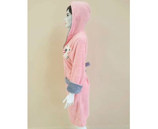 Халат махровий жіночий довгий з капюшоном на блискавці Welsoft пудровий M Zeron (19306), Колір: ніжно рожевий, Розмір: M, зображення 2