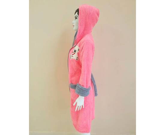 Халат махровий жіночий довгий з капюшоном на блискавці Welsoft рожевий XL Zeron (19329), Колір: рожевий, Розмір: XL, зображення 2