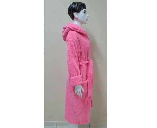 Халат махровий жіночий довгий з капюшоном Welsoft рожевий L Zeron (19274), Колір: рожевий, Розмір: L, зображення 2