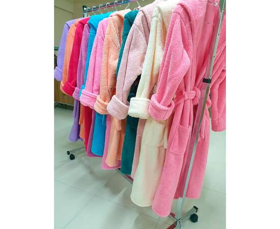 Халат махровий жіночий довгий з капюшоном Welsoft рожевий L Zeron (19274), Колір: рожевий, Розмір: L, зображення 5