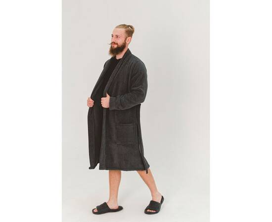 Халат кімоно Lotus Home Bold antrasit махровий S (svt-2000022293662), Колір: антрацитовий, Розмір: S, зображення 2