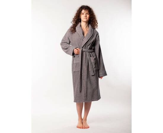 Халат махровый Lotus Home Nella grey S/M (svt-2000022289672), Цвет: серый, Размер: S/M, изображение 2