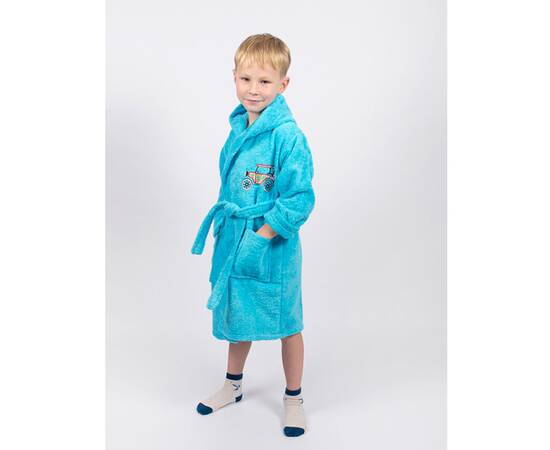 Халат детский Lotus Car 3-4 года бирюзовый (svt-2000022262385), Цвет: бирюзовый, Размер детский: 3-4 года, изображение 4