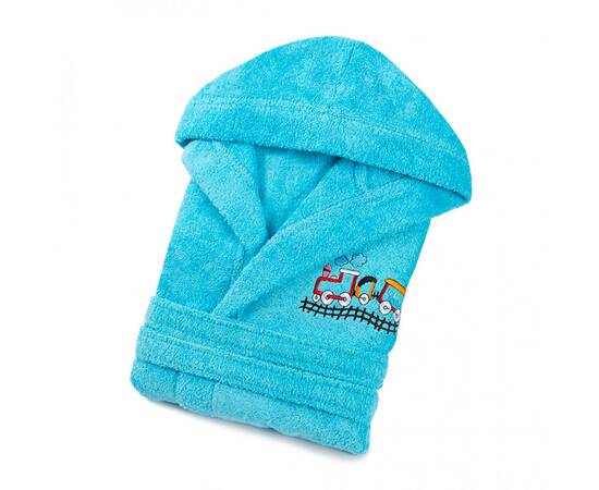 Халат дитячий Lotus Train 3-4 роки бірюзовий (svt-2000022261937), Колір: бірюзовий, Розмір дитячий: 3-4 роки, зображення 2