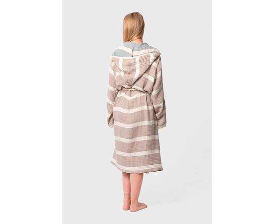 Халат Lotus Home Milana muslin beigelead blue L/XL (svt-2000022310048), Колір: бежевий, Розмір: L/XL, зображення 2