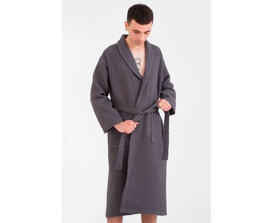 Халат Lotus Home Waffle antrasit XL (svt-2000022313100), Цвет: антрацитовый, Размер: XL, изображение 2