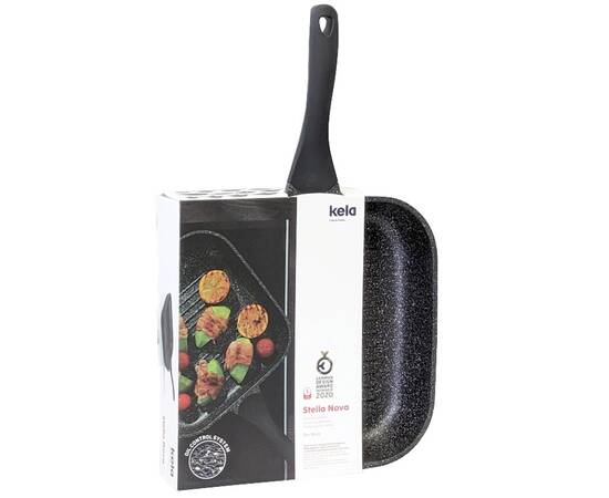 Сковорода-гриль KELA Stella Nova 28х28 см (12228), Колір: чорний, Тип: сковорода гриль, Форма: квадратна, Діаметр (см): 28, зображення 3