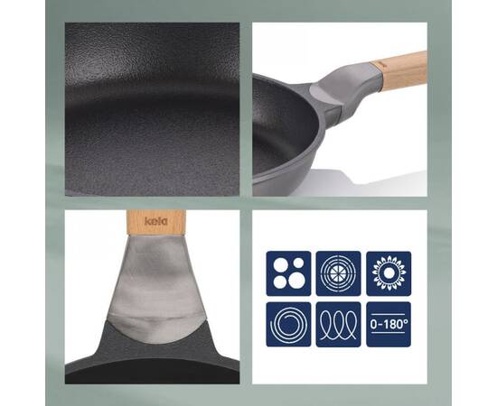 Вок KELA Vitana 30 см (10087), Колір: чорний, Тип: сковорода вок, Форма: кругла, Діаметр (см): 30, зображення 3