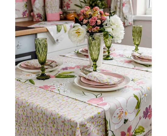 Дорожка 40x140 на стол Орхідея Прованс (030882), Тип: дорожки (раннеры), Цвет: зеленый, Форма скатерти: прямоугольная, Размер: 40x140, изображение 3