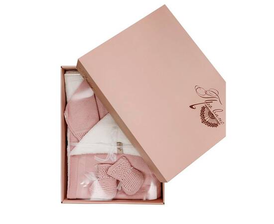 Набір для немовлят рожевий 3 одиниці (плед, чоловічок, пінетки) 56-62 Прованс (16810), зображення 3