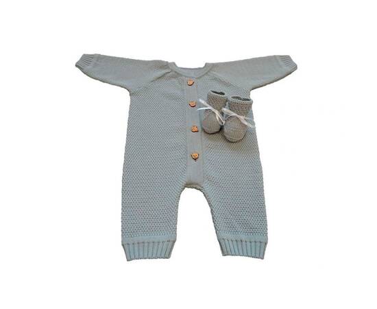 Набір для немовлят сірий 3 одиниці (плед, чоловічок, пінетки) 56-62 Прованс (16808), зображення 2