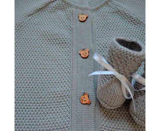 Набір для немовлят сірий 3 одиниці (плед, чоловічок, пінетки) 56-62 Прованс (16808), зображення 3