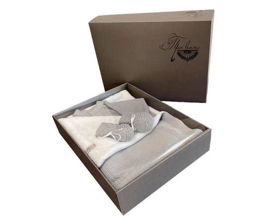 Набір для немовлят сірий 3 одиниці (плед, чоловічок, пінетки) 56-62 Прованс (16808), зображення 4