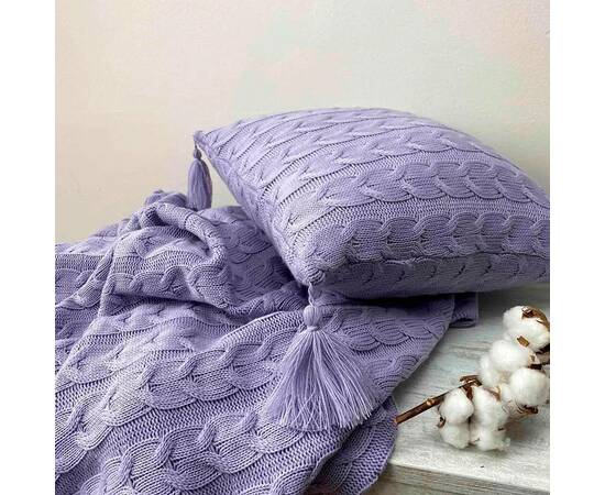 Наволочка 45х45 вязаная Глорія Лавандова Прованс (022014), Цвет: сиреневый, Тип: наволочки, Размер: 45x45, изображение 3