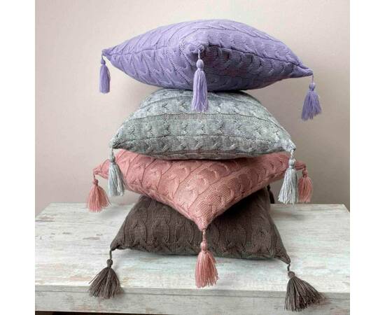 Наволочка 45х45 вязаная Глорія Лавандова Прованс (022014), Цвет: сиреневый, Тип: наволочки, Размер: 45x45, изображение 4