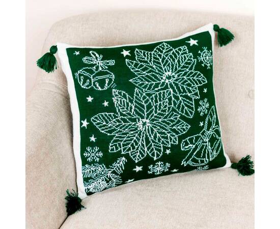 Наволочка 45х45 вязаная Різдвяник зелений Прованс (030170), Цвет: зеленый, Тип: наволочки, Размер: 45x45, изображение 2