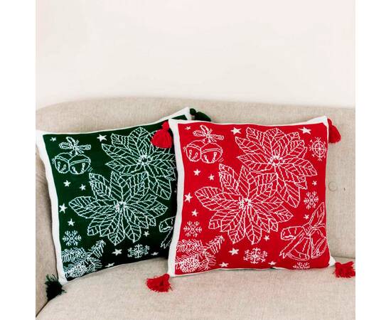 Наволочка 45х45 вязаная Різдвяник зелений Прованс (030170), Цвет: зеленый, Тип: наволочки, Размер: 45x45, изображение 3