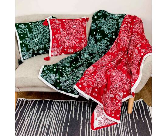 Наволочка 45х45 вязаная Різдвяник зелений Прованс (030170), Цвет: зеленый, Тип: наволочки, Размер: 45x45, изображение 4