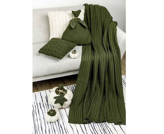 Плед 130х170 Happy Fall Kosa Оливковий Прованс (029449), Основний колір: оливковий, Розмір: 130x170, зображення 3