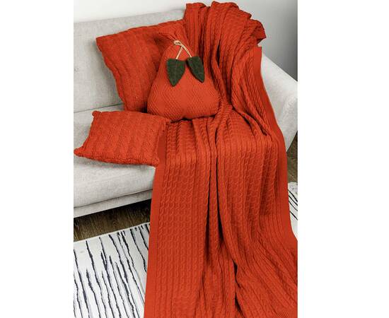 Плед 130х170 Happy Fall Kosa Помаранчевий Прованс (029759), Основний колір: помаранчевий, Розмір: 130x170, зображення 3