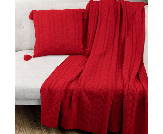 Плед 130х170 Hit Kosa-01 червоний Прованс (030172), Основний колір: червоний, Розмір: 130x170, зображення 2