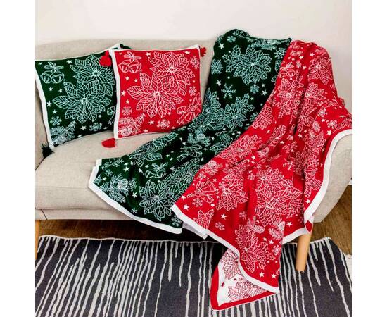 Плед 90х130 Різдвяник зеленый Прованс (029803), Цвет: зеленый, Размер: 90x130, изображение 2