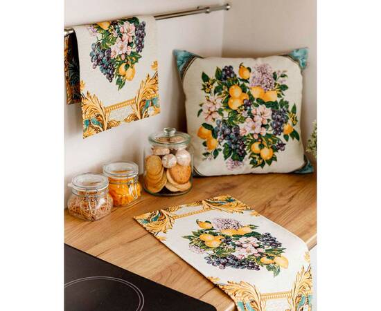 Наволочка 45х45 гобеленовая Verna Фрукти в ромбі Прованс (030033), изображение 2