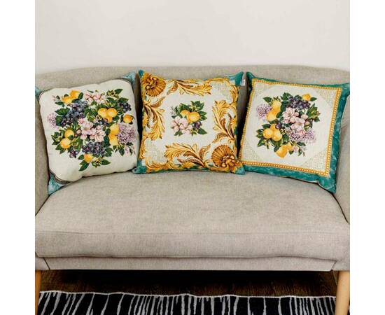 Подушка декоративная 45х45 гобеленовая Verna Фрукти в ромбі Прованс (030039), изображение 3