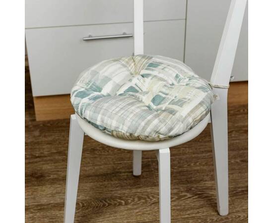 Подушка на стілець кругла D-40 Клітина Прованс (30956), Колір: бежевий, Розмір: Ø 40, зображення 2