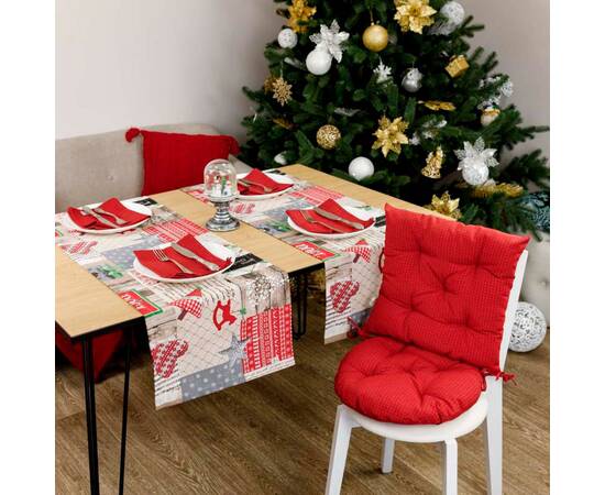 Подушка на стілець кругла Merry Christmas червона D-40 Прованс (031490), Колір: червоний, Розмір: Ø 40, зображення 3