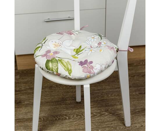Подушка на стілець кругла D-40 Орхідея Прованс (30946), Колір: рожевий, Розмір: Ø 40, зображення 2