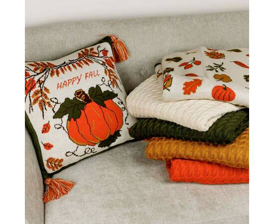 Подушка 45х45 в'язана Happy Fall Гарбуз Прованс (029745), зображення 2