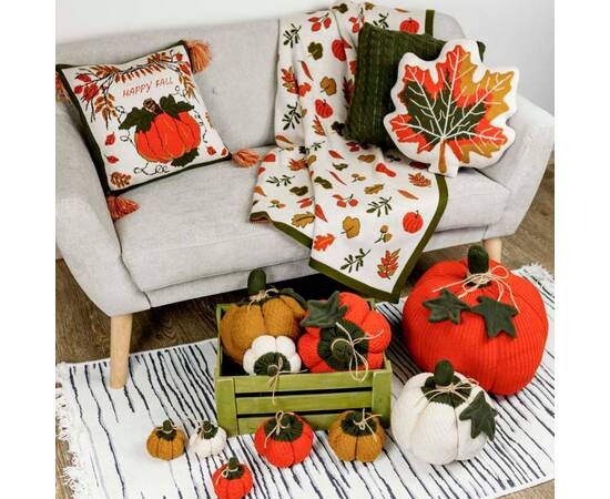 Подушка 45х45 в'язана Happy Fall Гарбуз Прованс (029745), зображення 3